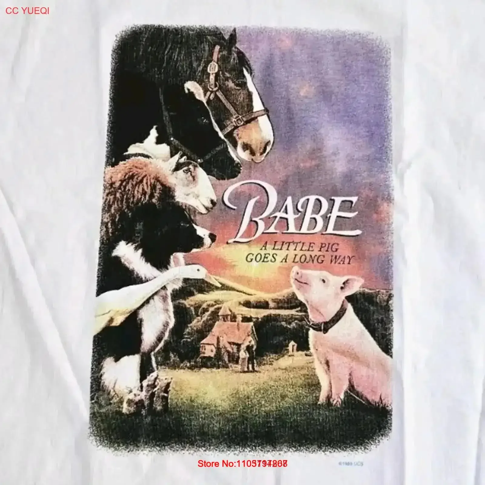 

Rare Vintage 90s 1995 Babe Movie Promo T Shirt XL Pig Washed streetwear Breathable Stylish designer clothes Comfortable