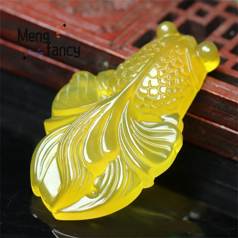 

Natural Yellow Chalcedony Attract Wealth PI Xiu Agate Peace Ruyi Gourd Pendant Popular Fashion Jewelry Best Selling Holiday Gift