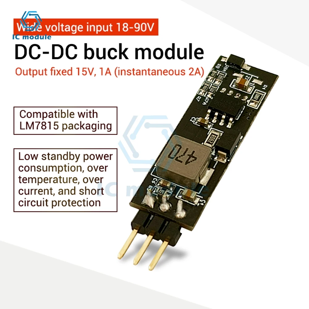 DC-DC18-90V to 15V Step-down Buck Module Voltage Regulator Module DC DC Step down Module