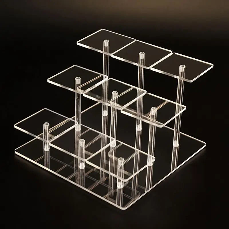 Acrylic Transparent Blind Box Display Shelf Storage Ladder Perfume Bubble Matt Table Watch Layering Rack for Home Organization