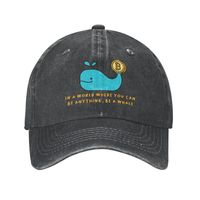 Crypto Bitcoin Gold Whale Baseball Cap Men Women Custom Adjustable Unisex BTC Cryptocurrency Coins Dad Hat Outdoor