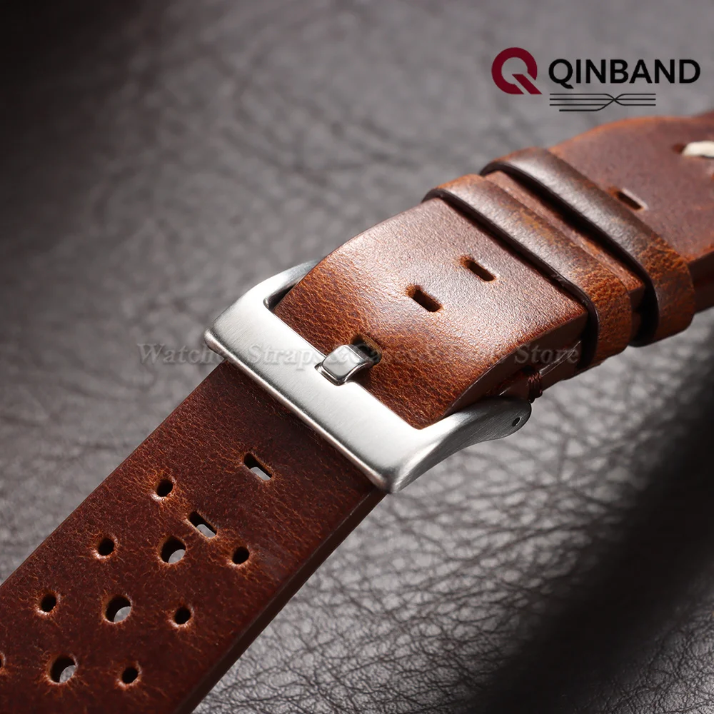 Atmungsaktives Ölwachs-Uhrenarmband aus Rindsleder 20mm 22mm für Samsung Galaxy Watch 7/6/5/4 für Smartwatch-Armband Echtes Leder Handgelenksband – Detail 5