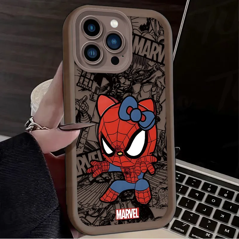 Marvels Spider Man funda de teléfono Hello Kitty para Xiaomi Mi 14 11 Lite 12T POCO M6 F4 F5 X3 X4 X5 GT 5G, funda trasera de TPU suave