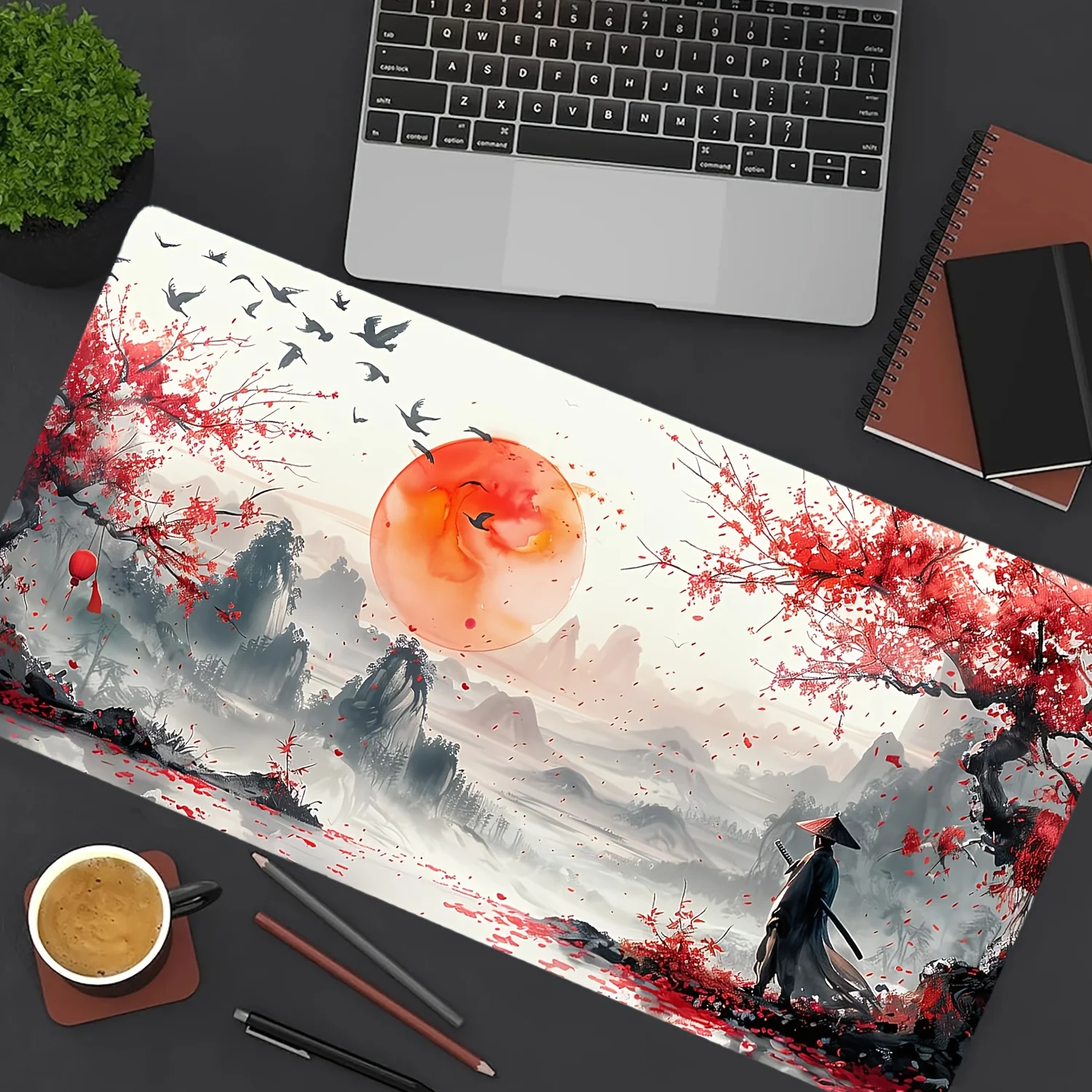 

Коврик для мыши в стиле японского аниме, 1 шт. — большой, водостойкий настольный коврик с прошитыми краями, нескользящая резиновая основа