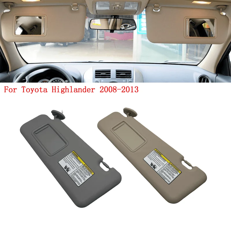 

Car Sun Visor Fit For Toyota Highlander 2008-2013 with Vanity Mirror Cover Plate for Blocking Sunlight 74320-48500-B0