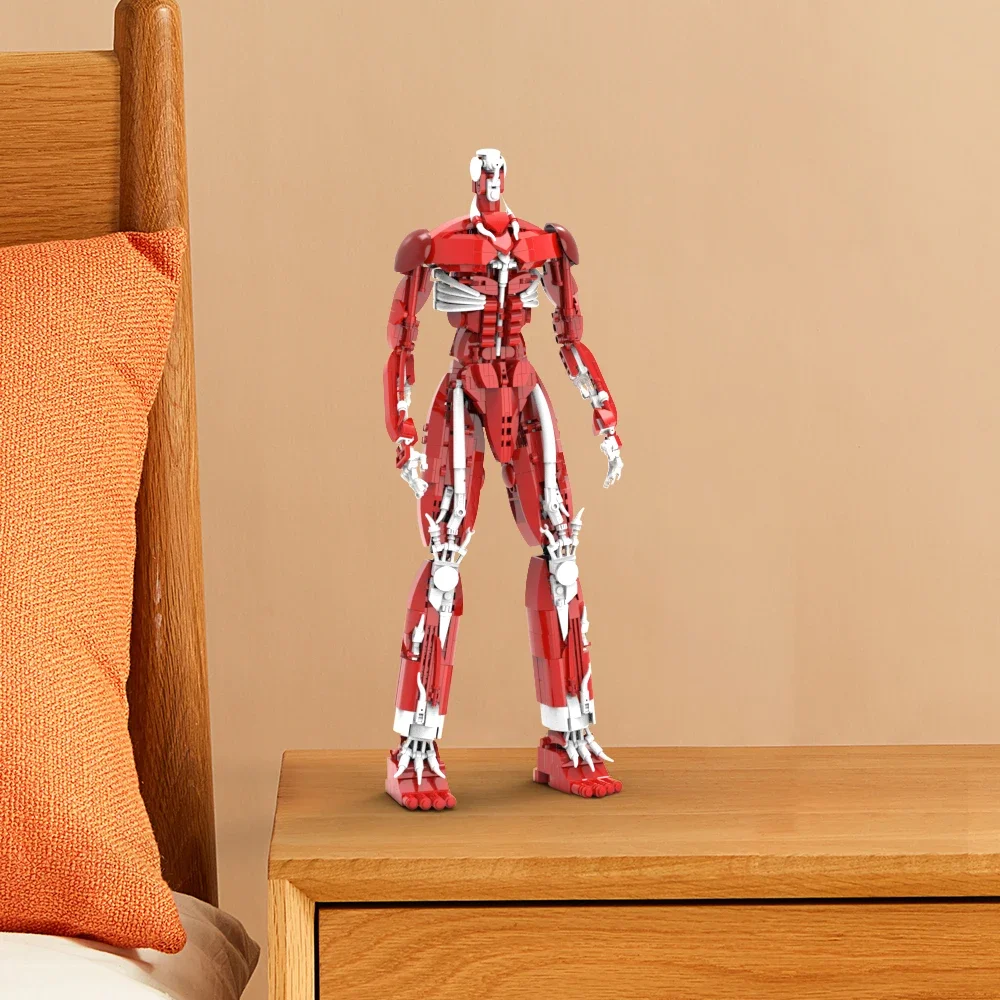 Anime Film Figuur Rode Colossus Titan Mech Warrior Bouwsteen MOC Aanvallen Titan Robot Model Kinderen Montage Speelgoed Verjaardagscadeau