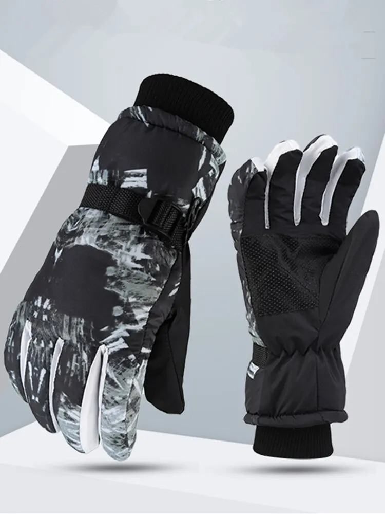 AliExpress Men Black Ski Gloves Ultralight PU Waterproof Winter Warm Gloves Snowboard Male Cycling Motorcycle