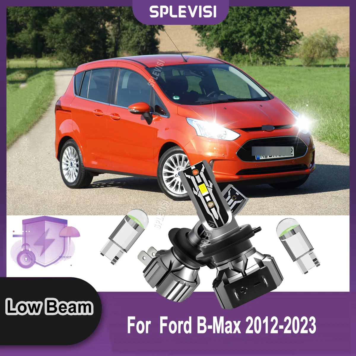 H7 499 LED 75W White Headlight Low Bulbs - Reliable & Stable Performance For Ford B-Max 2012 2013 2014 2015 2016 2017 2018-2023