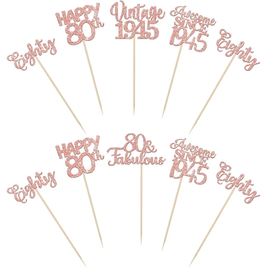 15 قطعة من أعواد الميلاد الثمانين المركزية لعيد الميلاد السعيد 80th Vintage 1945 قطع مركزية على شكل زهرة للطاولة يهتف إلى 80 زهور رائعة D