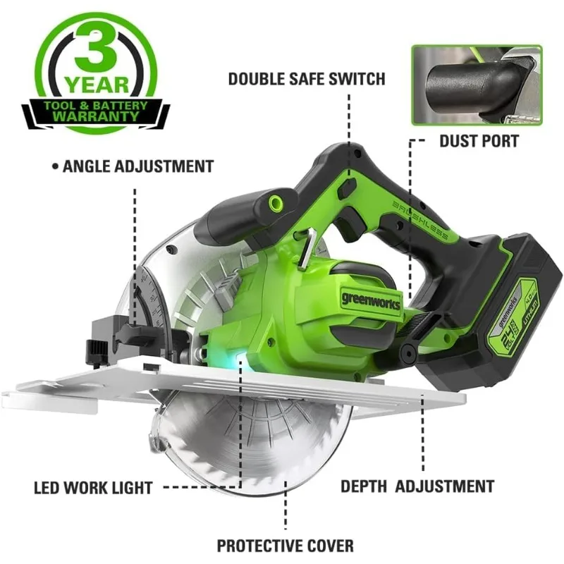 Greenworks 24V 8pcs Combo Kit,(2) Batteries & (2) Chargers. 800in/lb Drill, Impact Driver,Wrench, Multi-tool, Reciprocating Saw