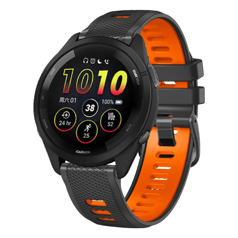 Pulseira de silicone de 22mm para garmin forerunner 965 255 265 745 venu 3 2 vivoactive 4 banda para huawei gt5 pro pulseira acessórios