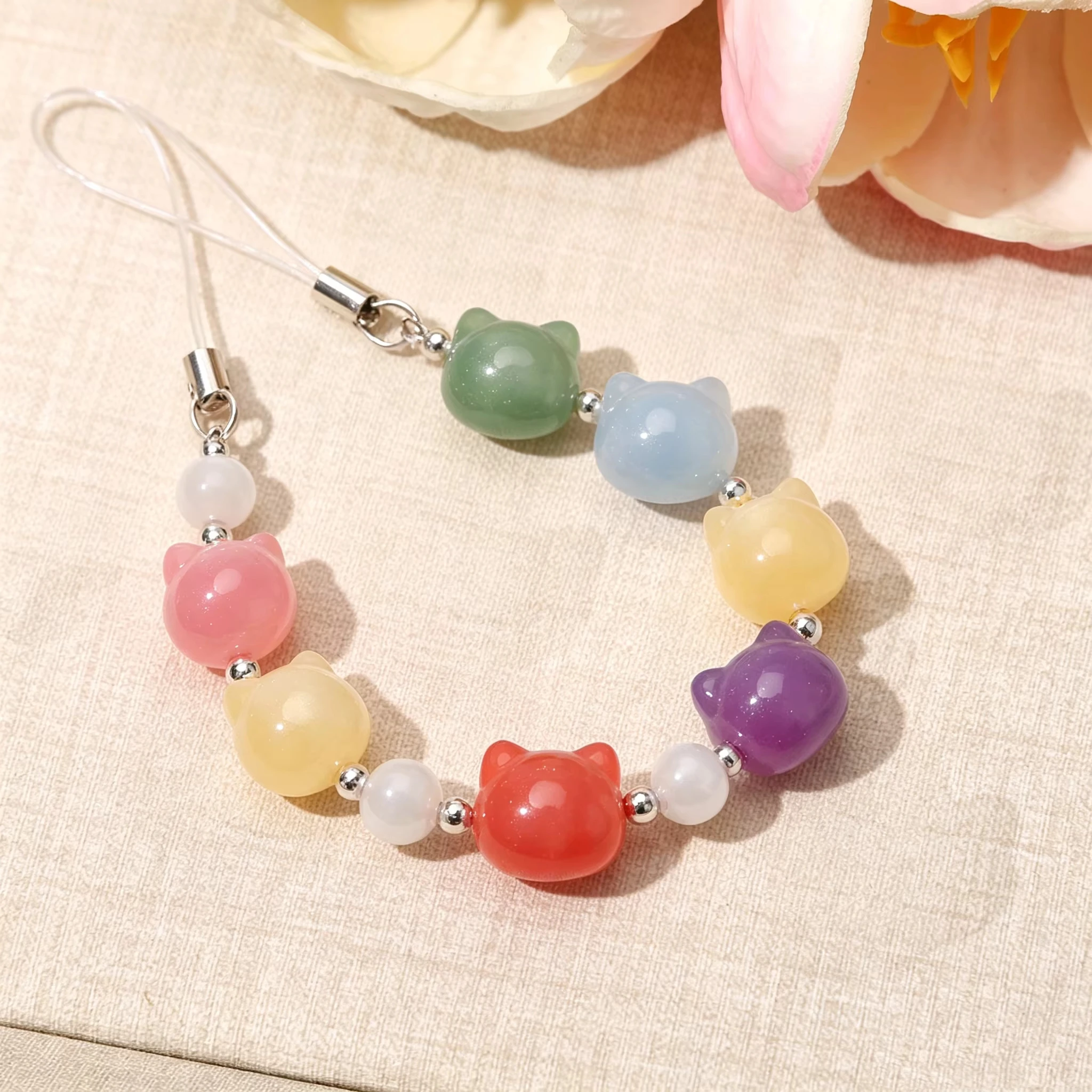 1-7Pcs 15x16mm UV Color Change Cute Cat Resin Beads Shimmer Loose Beads For DIY Bracelets Phone Chain Jewelry Making Accessories