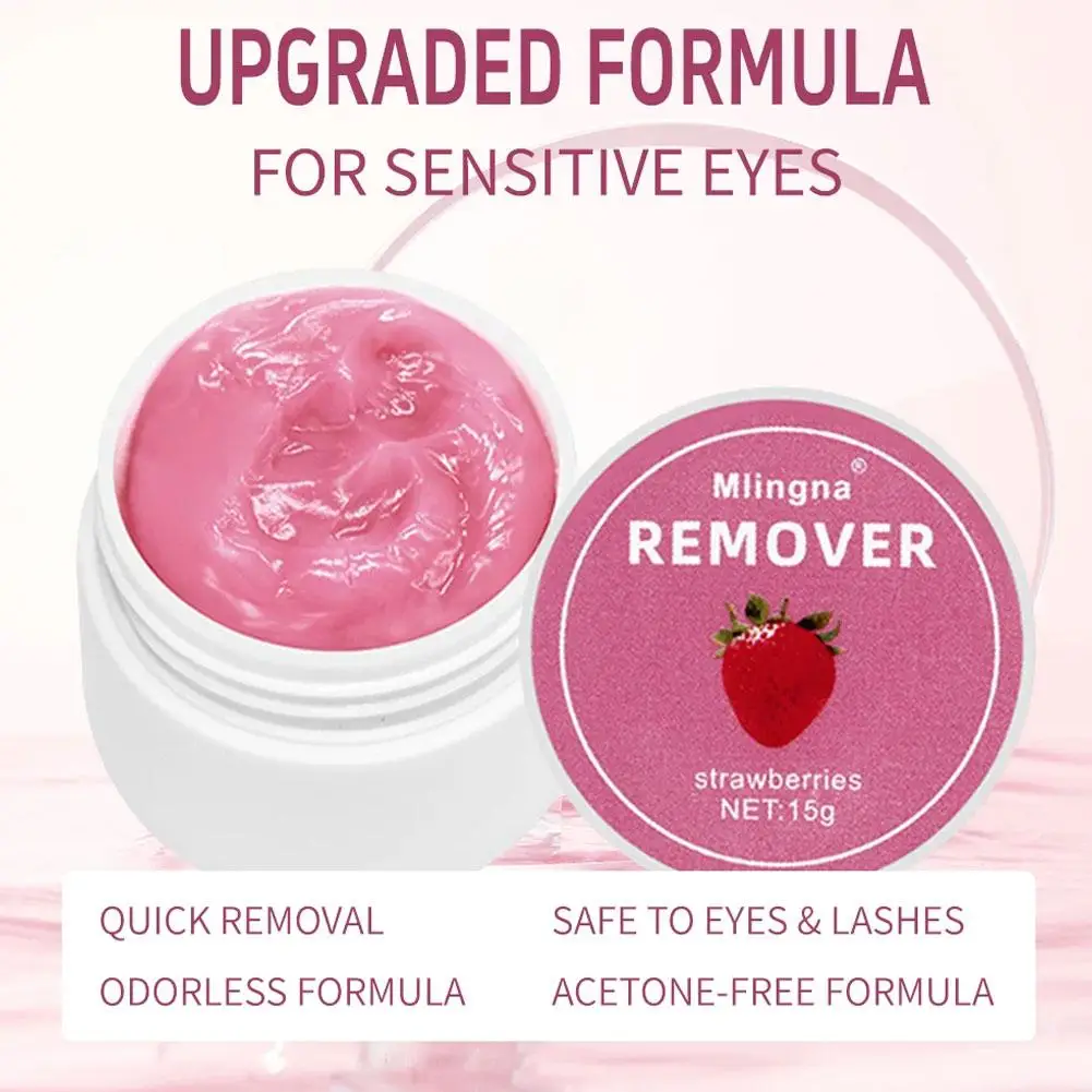 Crème professionnelle pour enlever la colle des cils, 15g, dissolvant d'extensions de cils, saveur de Fruit, dissolvant de colle pour cils, outil de maquillage en Gel