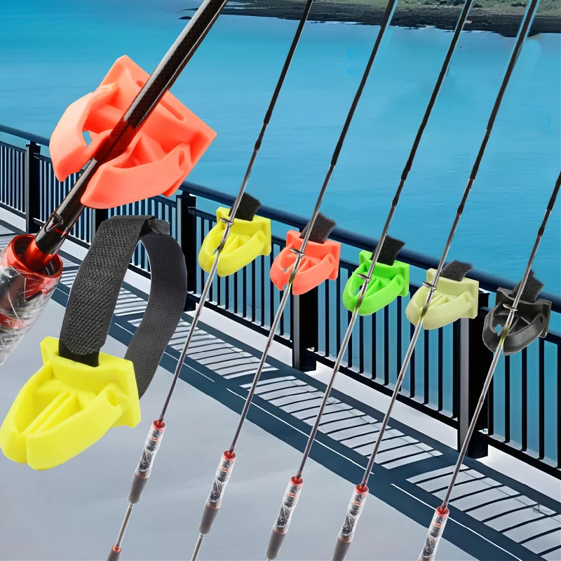 {MX} حامل قضيب الصيد المحمول على شكل حرف V رف القطب من السيليكون مع حزام لملحقات تخزين قضيب الصيد البحري للقوارب