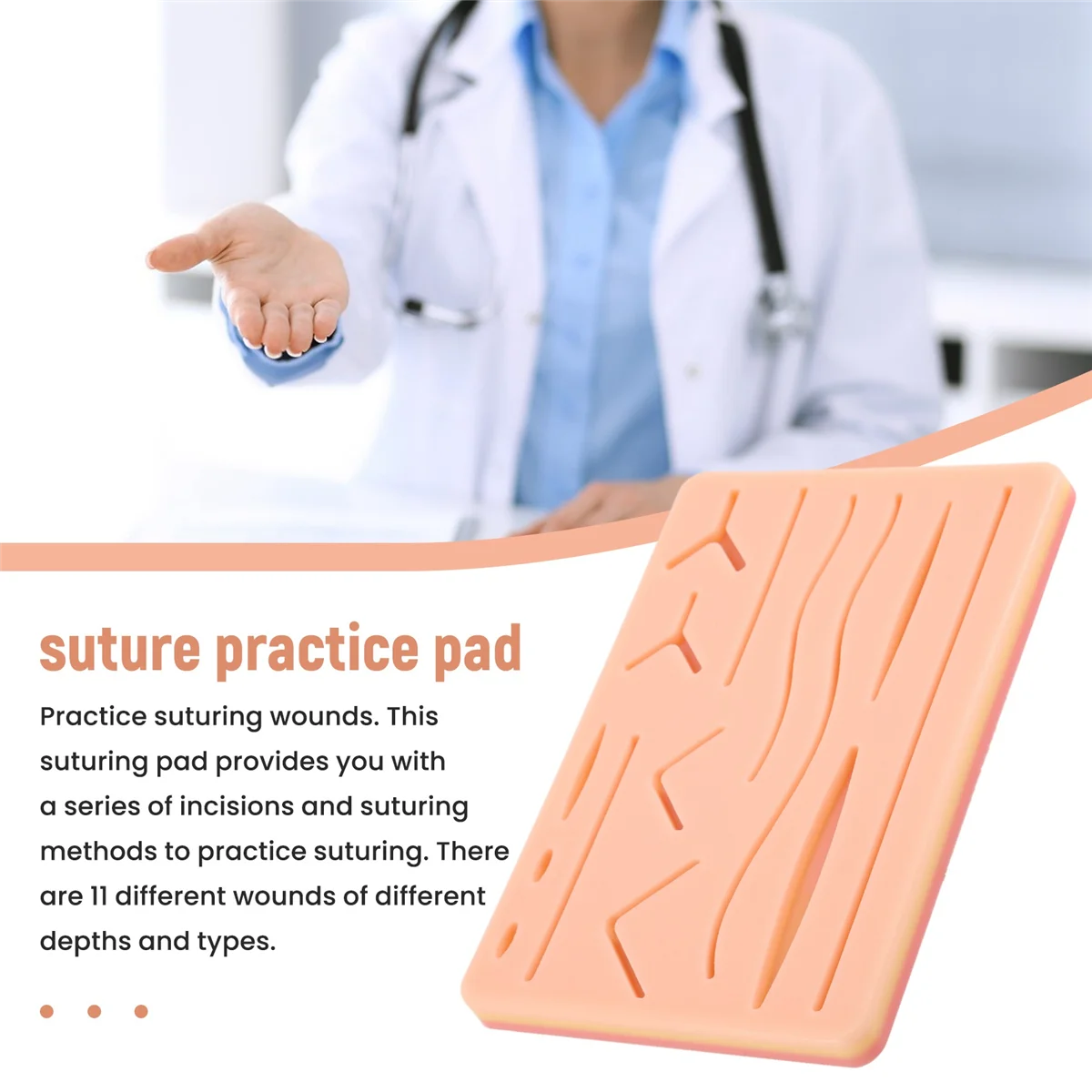 Skin Suture Training Kit Pad Suture Training Kit Suture Pad Trauma Accessories for Practice and Training Use