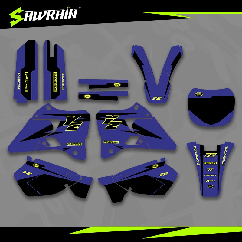 Sawrain دراجة نارية الرسومات الخلفيات ملصقات مصورة أطقم لياماها 96-01YZ125 250 02