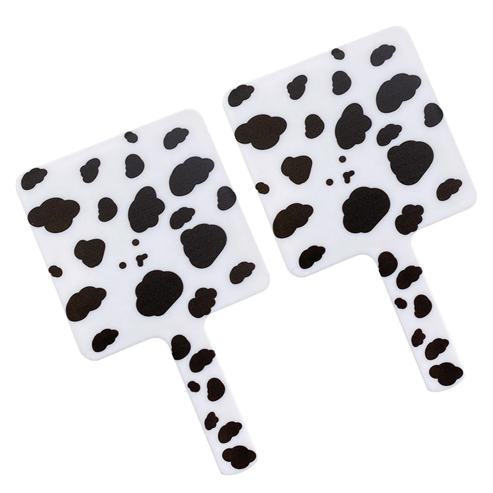 قطعتان من مرايا المكياج المحمولة، مرآة محمولة أنيقة مع مقبض مريح للاستخدام في السفر من قبل والنساء