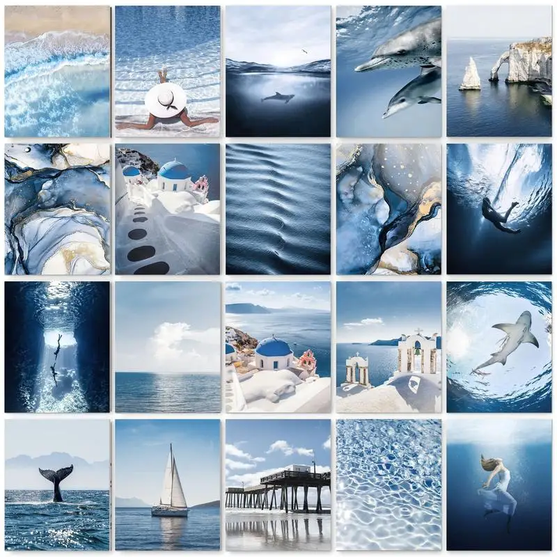 GATYZTORY 40x50cm Pictures By Numbers Blue Sea Landscape Painting By Numbers On Canvas Diy Home Decoration Gift