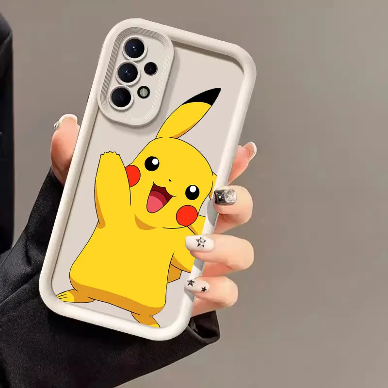 Happy Pikachus Case For Samsung Galaxy A27 A57 A56 5G A37 A36 A17 A07 A26 A16 A06 A55 A52 A14 A73 A34 Anime P-Pokedex Soft Cover
