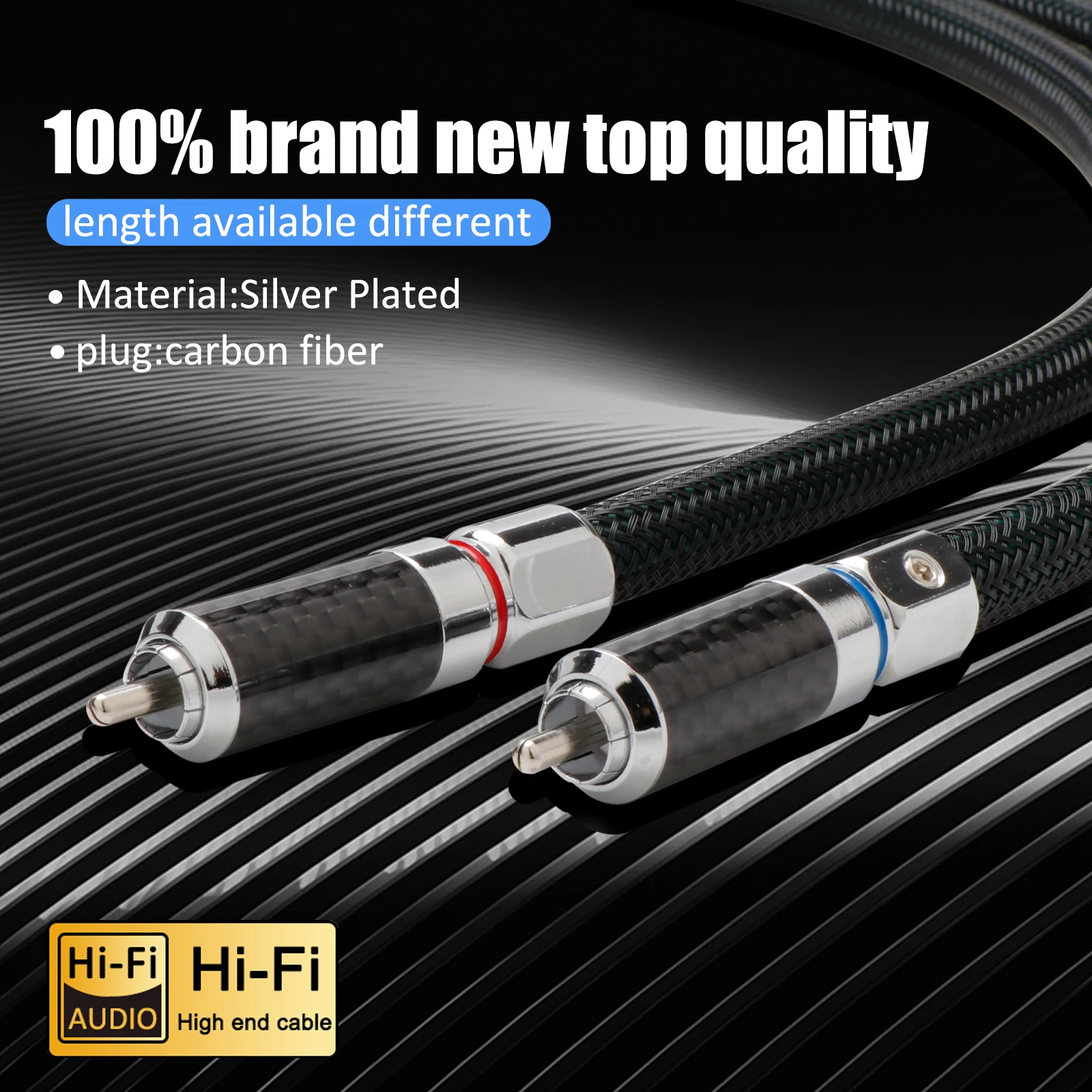 สายเคเบิลไฮไฟ XLR สายออดิโอแบบสมดุลสีเงินทองแดงผสม RCA ถึง XLR ตัวผู้ตัวเมีย