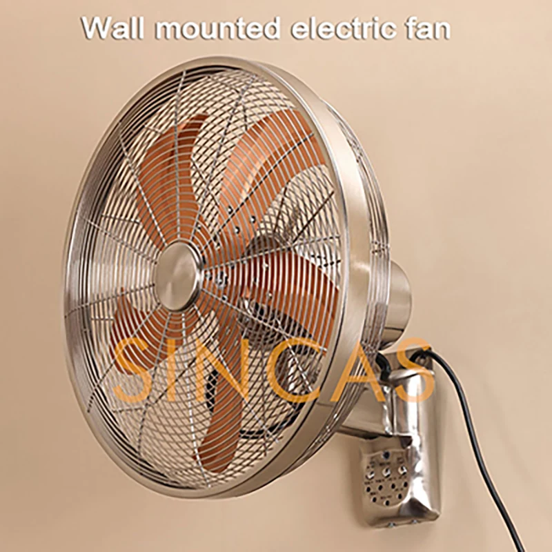 

Wide Antique Iron Blades Vintage Metal Wall-Mounted Fan Adjustable Angle High-Power Airflow 16 Inch Commercial Restaurant