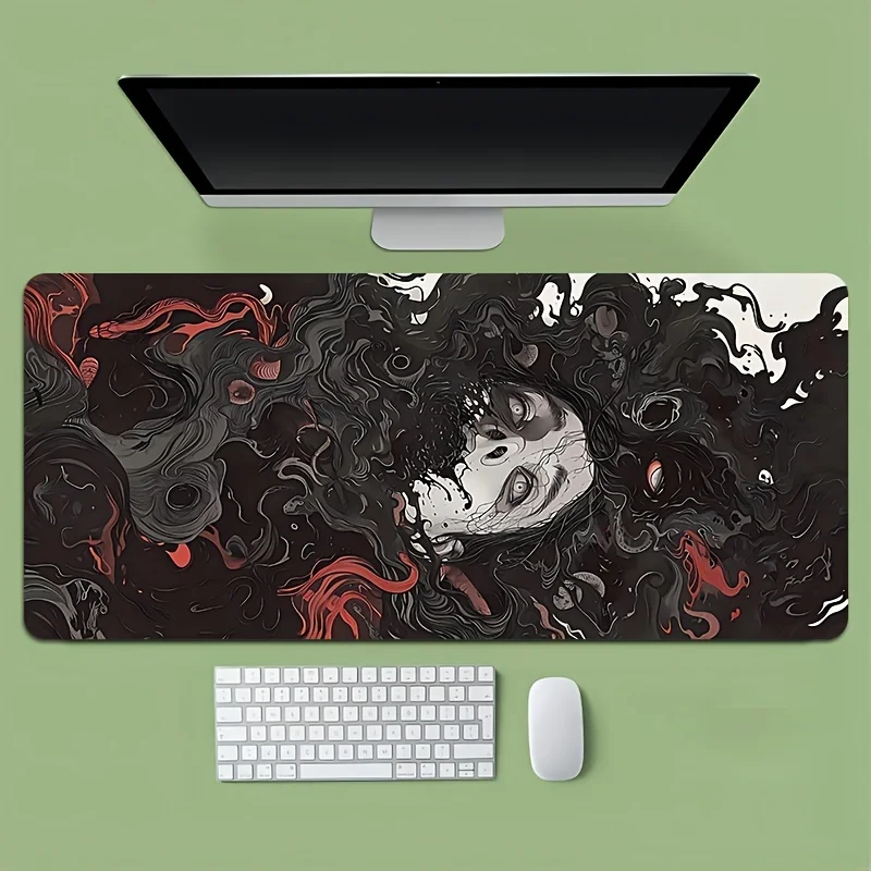 لوحة ماوس فنية داكنة فانتسي، قاعدة مطاطية كبيرة مضادة للانزلاق، ملحقات مكتب الكمبيوتر، لوحة ماوس للمكتب والألعاب، سجادة لوحة المفاتيح، سجادة ديكور #1