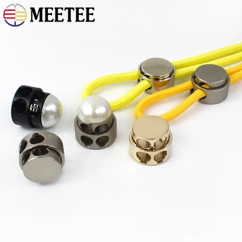 10Pcs Metal Cord Lock Stopper Spring Buckles Toggle Clip Button Bag Garment Pants Hat Paracord Rope Sewing Material Accessories