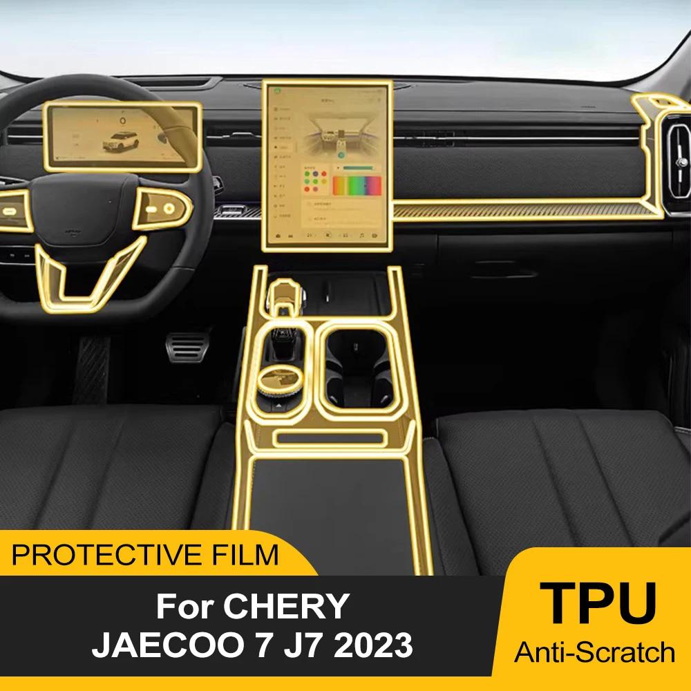 Premium TPU-Folie für Chery Jaecoo J7 7 2023 13,2 Zoll GPS Auto-Getriebepanel Armaturenbrett Kratzfeste Transparente Vorgeschnittene PPF-Folie