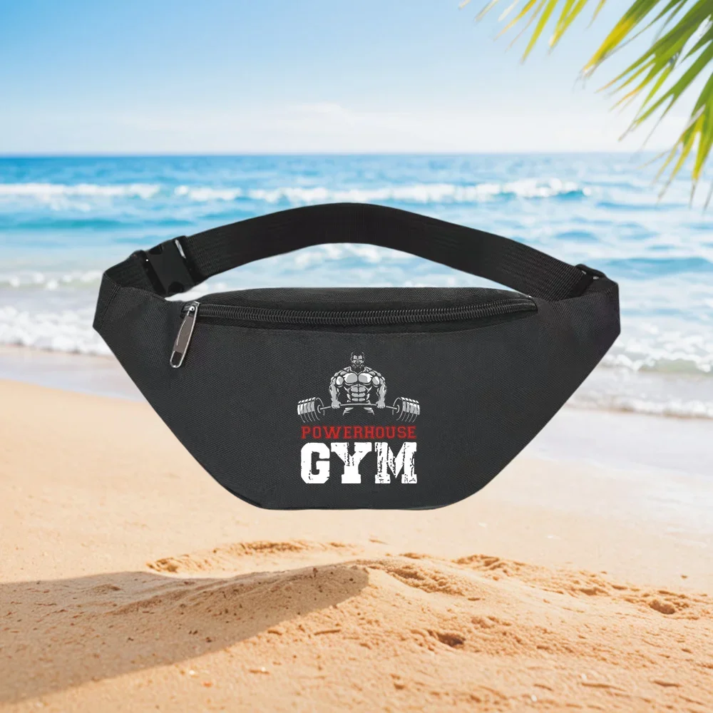 

Powerhouse Gym: Muscle Man Weightlifting Fitness Waist Backpack Crossbody Chest Bag Street Casual Sporty Fashionable Simple Uniq