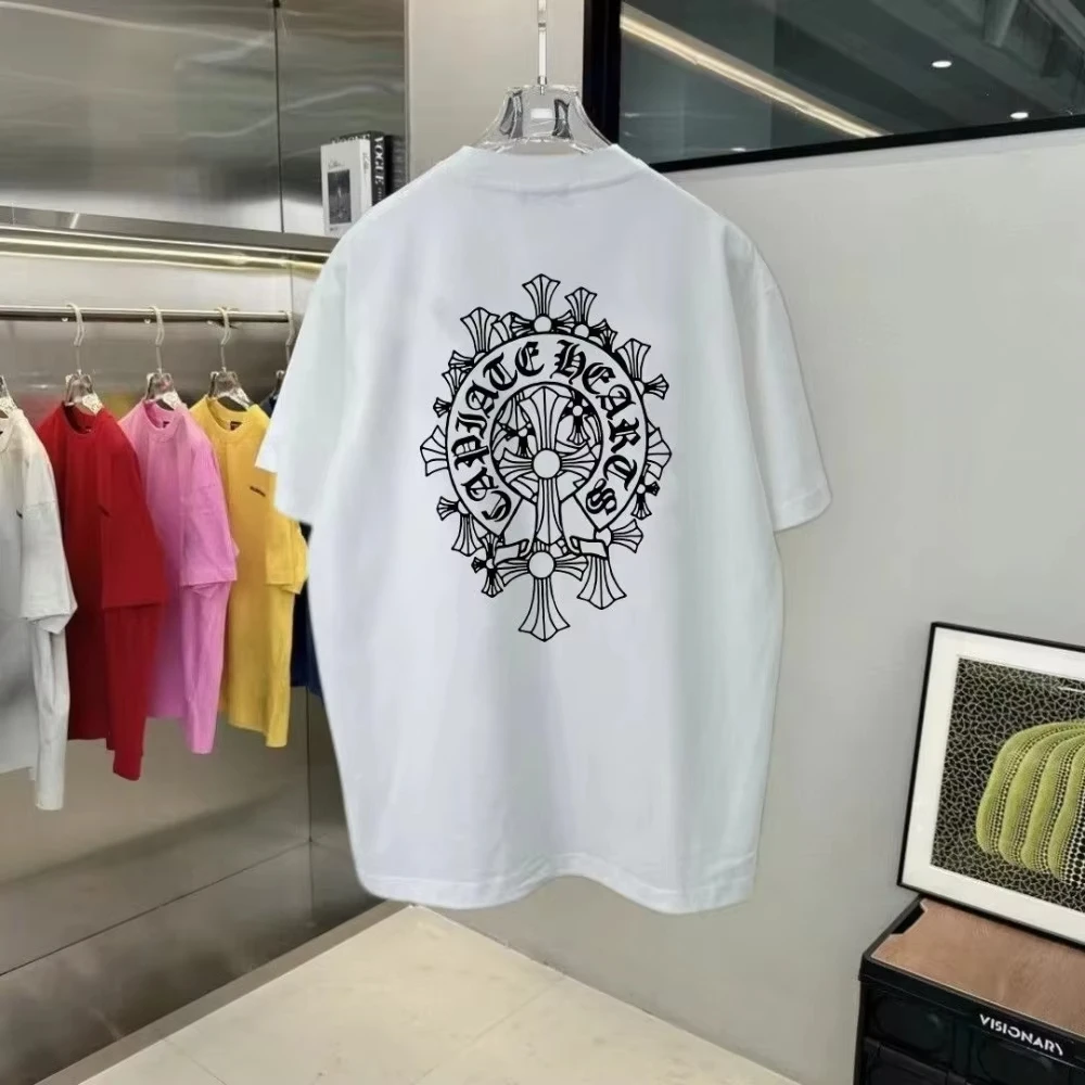 

Men's and Women's Street Trend New Harajuku Simple Style T-shirt Pure Cotton Printing Pattern Loose Casual Top T-shirt