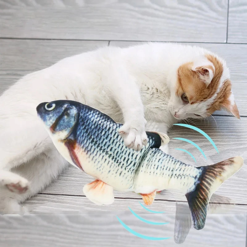 1Pcs Hot Simulation Fish Jumping Fish Electric Fish Toy It Will Jump And Wobble Sleep Coax Baby Artifact Teasing Cat Toys Gift