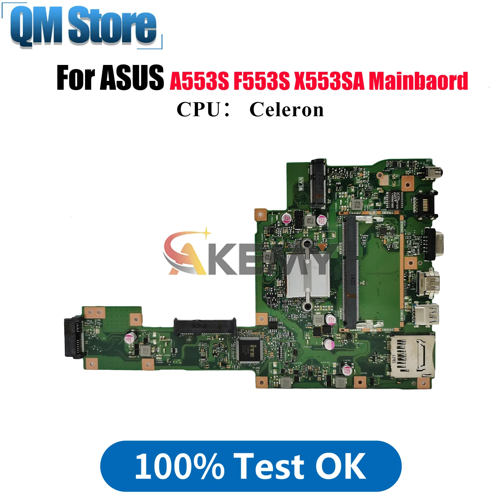 

X553SA Laptop Motherboard For ASUS VivoBook X553S A553S F553S X553SA Notebook Mainboard With Celeron CPU 100% tests OK fast ship