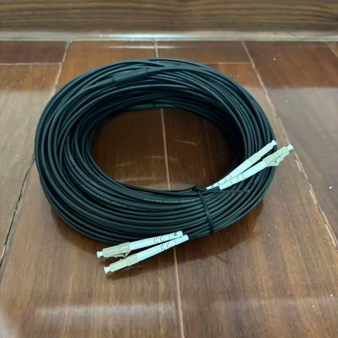 

Armored fiber patch cord 2 core OM4 TPU 350m400m500m 2C SC LC FC ST 5mm 450m Multimode 2 fibers optical fibre jumper outdoor