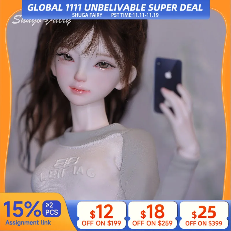 

Xana A BJD Doll 1/4 Barly Pilates Vital Fitness Girl Home Sport Style Gray Green Fashion Toy for Girl Shugafairy