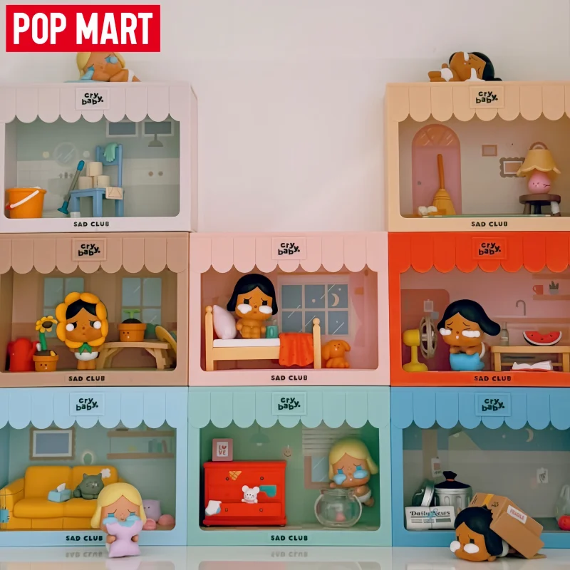 

Genuine POP MART CRYBABY Sad Club Series Blind Boxes Scene Sets Mystery Box Cute Collectible Doll Desktop Ornament Birthday Gift