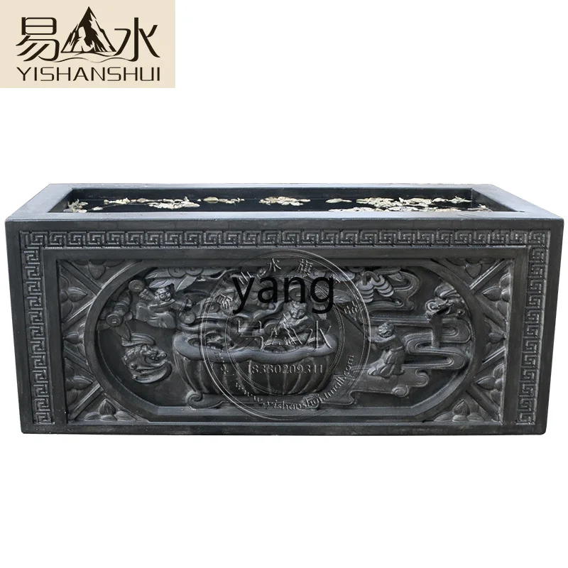 

LTT stone carving fish tank natural bluestone new Chinese style fish farming flower garden landscaping ornament