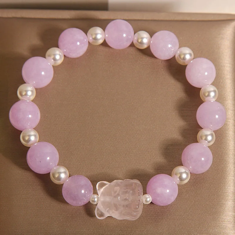 

Женский браслет из натурального аметиста, роскошный нишевый изысканный высококачественный браслет с белым кристаллом и девятихвостой лисой, подарок для роскоши