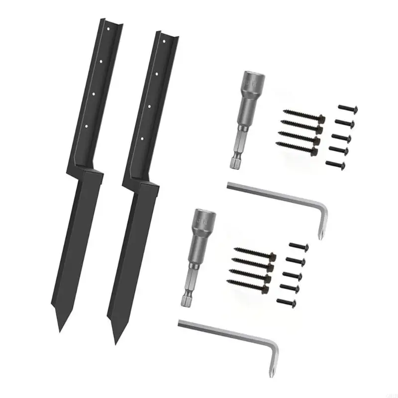 G8TB Spesso pesante Post Repair Fence Post Stakes Anchors Spikes