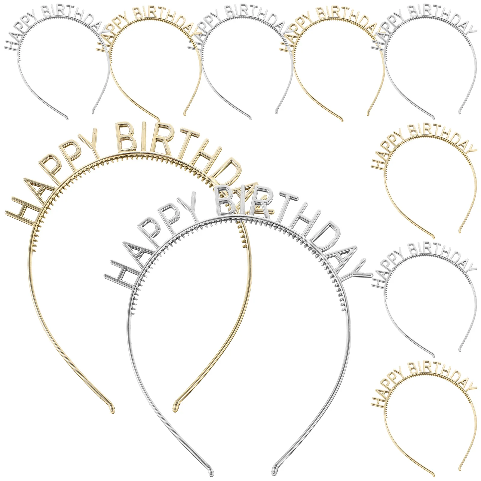 

10 шт., повязки на голову на день рождения для взрослых, головной убор с днем рождения, праздничные ленты для волос, украшения, легкие, удобные