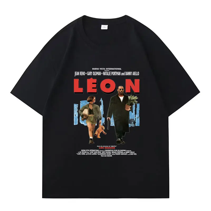 

Leon The Professional Movie Graphic Tee Shirt Men's Hip Hop Oversized Cotton T-shirt Unisex Harajuku Pop O-Neck Clothing T Shirt