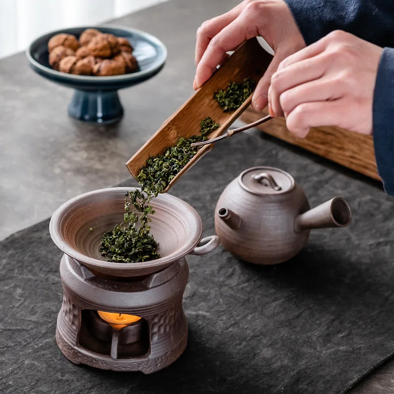 Candle Warming Tea Roaster Fire Wood Heater Stoneware Ceramic Tea Stove Teapot Warmer Heating Insulation Base Teaware Kitchen