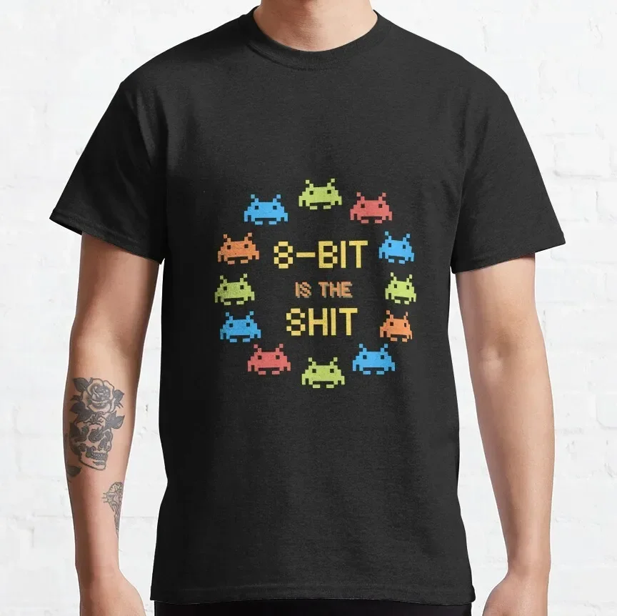 Mod.13 Arcade Space Invaders Video Game Juego Retro Vintage 80s Gaming Console Aliens 8-Bits Gamer Camiseta 100% Cotton T Shirt