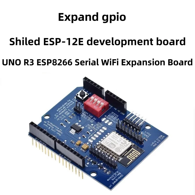 UNO R3 ESP8266 WiFi Expansion Board ESP-12E Serial Development Shield with Extension Gpio for Electronics Projects