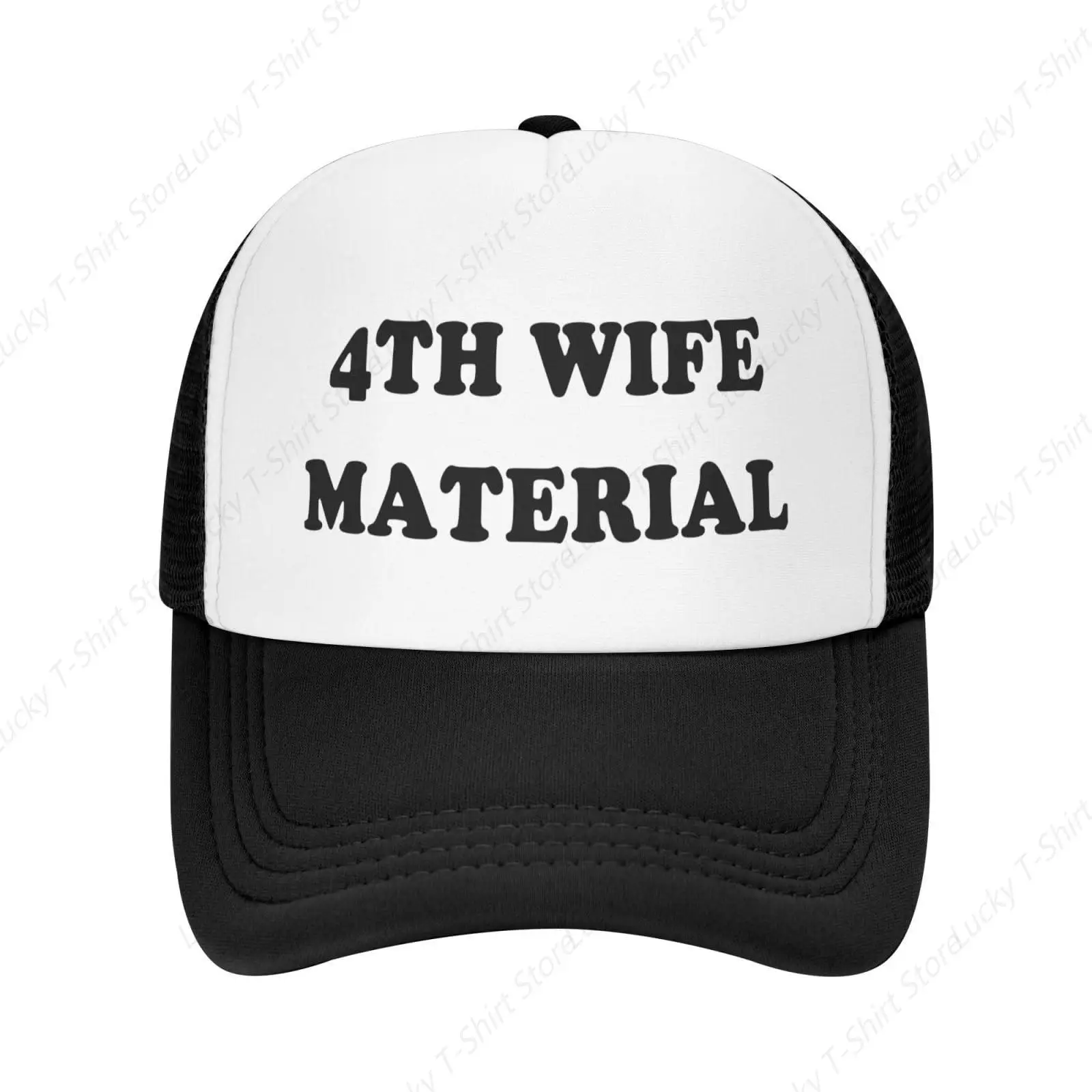 4th Wife Material Funny Trucker Hats - Gag Gifts - Unisex Ball Dad Hats Crazy Vintage Baseball Caps Casual Outdoor Mesh Cap