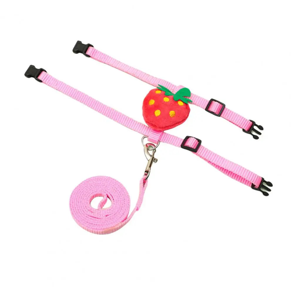 Anti-escape Lightweight Strawberry Doll Pet Cat Rabbit Harness Traction Rope Set Pet Accessories