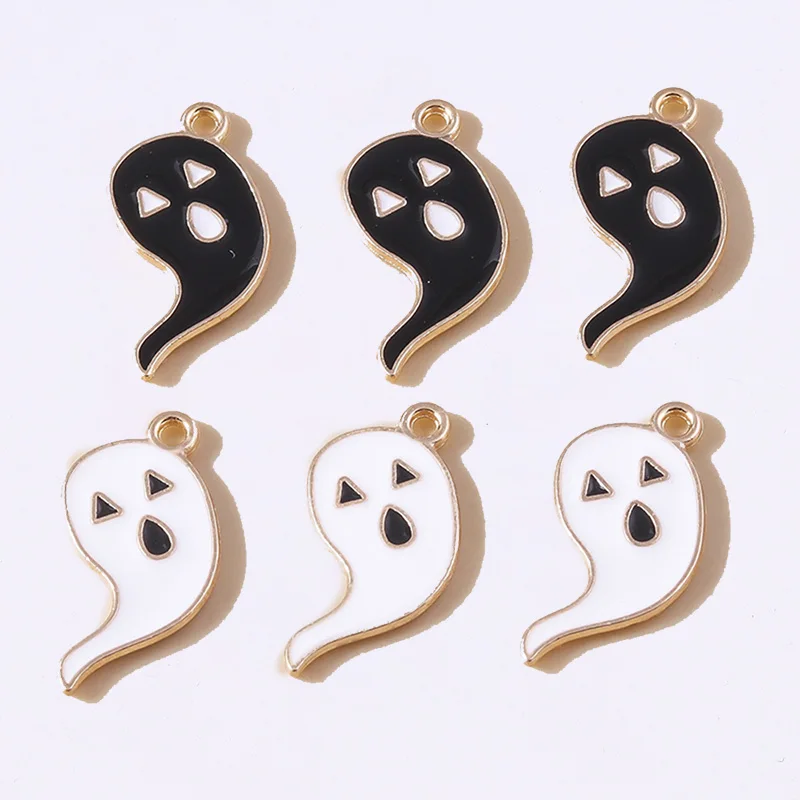 

Duarte 20Pcs/Lot Cartoon Enamel Halloween Ghost Charms Pendants for Jewelry Making Earrings Necklaces Bracelets DIY Crafts Gifts
