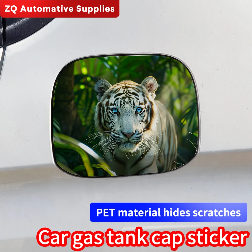 Cool Tiger Car Stickers Car Oil Fuel Tank Cap Cover Anti-Scratch Trim Sticker Waterproof Sunscreen Pull Fuel Consumption Decal