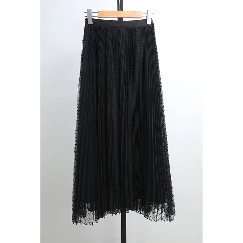 

Fre Summer Women's MI*NE Skirt A-Line Knee-Length Polka Dot f-Body Me Slimming High Waist Midi Skirt by Awei Clothing