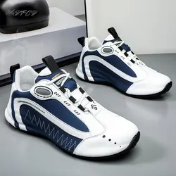 Zapatillas gruesas para hombre, zapatos con cubierta inferior, moda informal, cuero de microfibra, transpirables, plataforma interna aumentada, zapatos deportivos