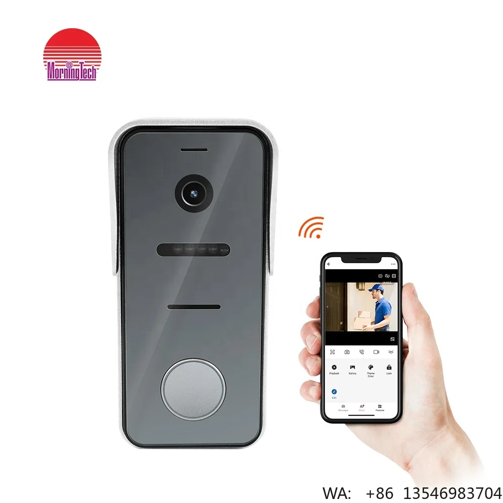 Tuya WiFi Smart Video Door Phone 1080p Camera Two-Way Audio Motion Detection Chime IP65 Waterproof 128GB Memory Outdoor Use